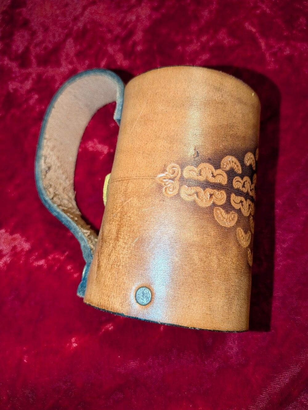 Handcrafted Brown Leather Mug Holder - Unbranded